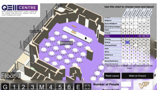 QEII Centre room layout